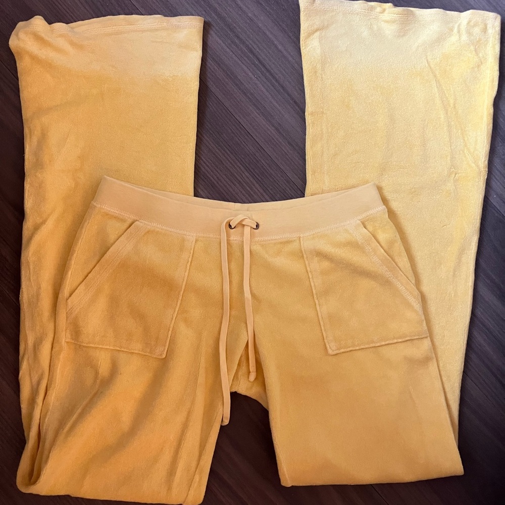Juicy Couture Yellow Velour Track Pants